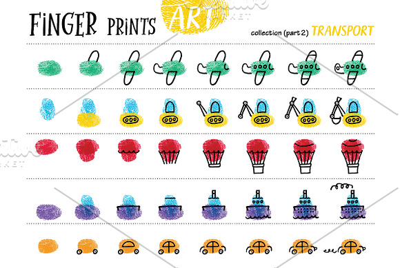 Finger prints ART in Illustrations - product preview 2