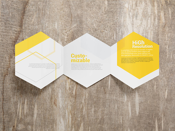 Hexagon Trifold Brochure Mockups in Print Mockups - product preview 2