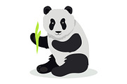 Panda Cartoon Flat Vector Illustration