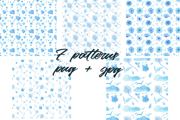 Watercolor Blue Set in Illustrations - product preview 1