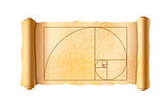 Papyrus scroll with golden ratio