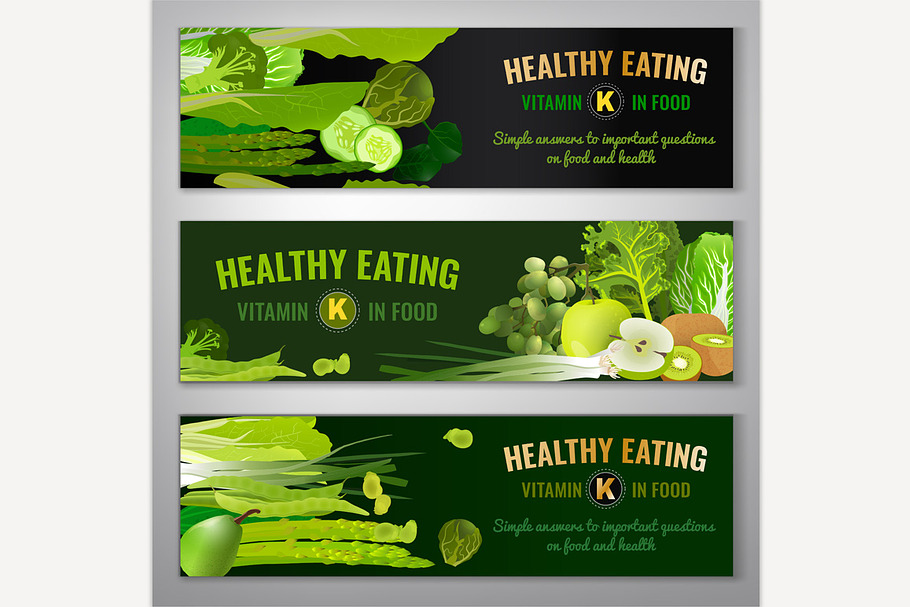 Vitamin K in Food Banners in Illustrations - product preview 8