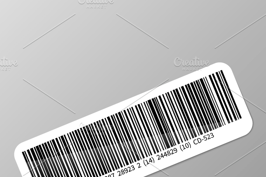 Typical realistic barcode sticker in Objects - product preview 8