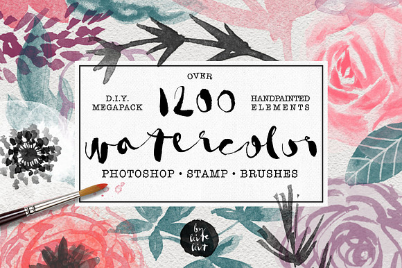 1200+ Watercolor PS Stamp Brushes in Photoshop Brushes - product preview 9