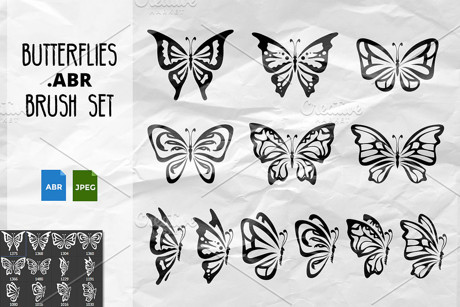 Butterflies Brush Set in Photoshop Brushes - product preview 8