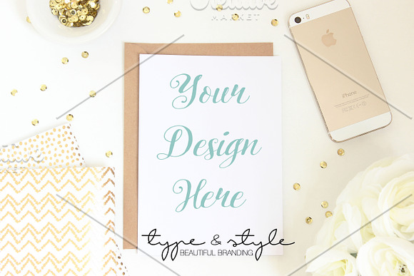 Card mock up | Styled Stock photo in Product Mockups - product preview 1