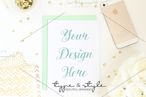 Card mock up | Styled Stock photo in Product Mockups - product preview 2