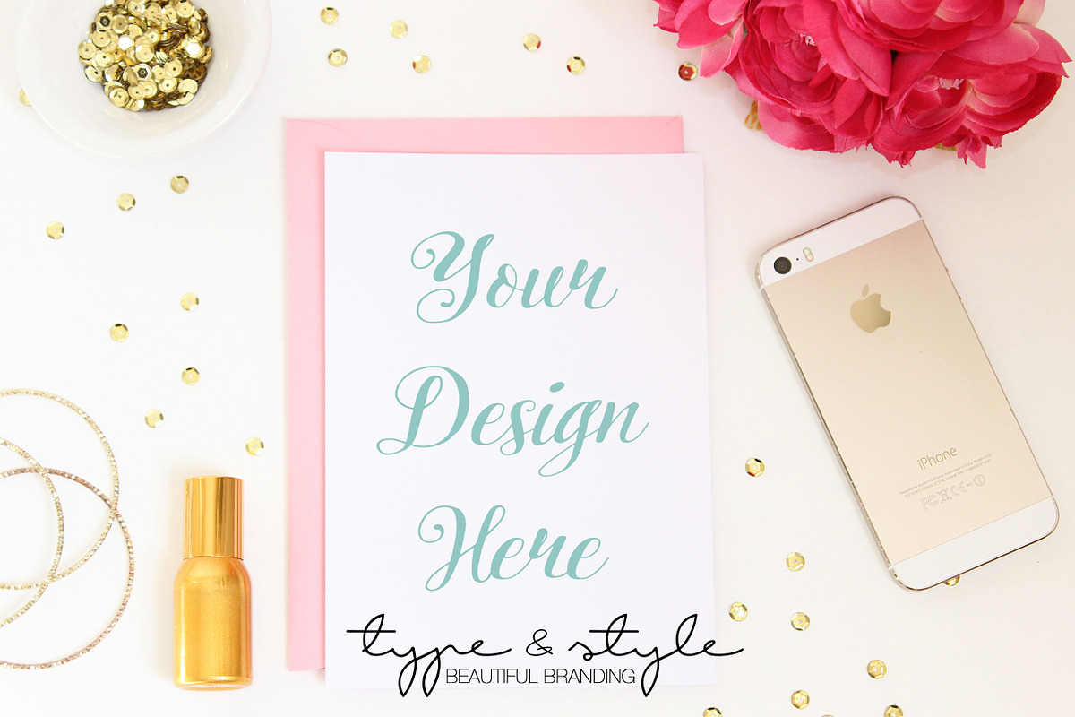 Styled Card Mock Up | Stock Photo in Print Mockups - product preview 8