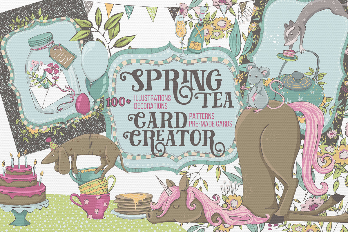 SpringTea Card Creator in Illustrations - product preview 8