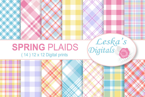 Spring Plaids Digital Paper
