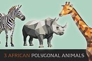 3 AfricanPolygonal Animals