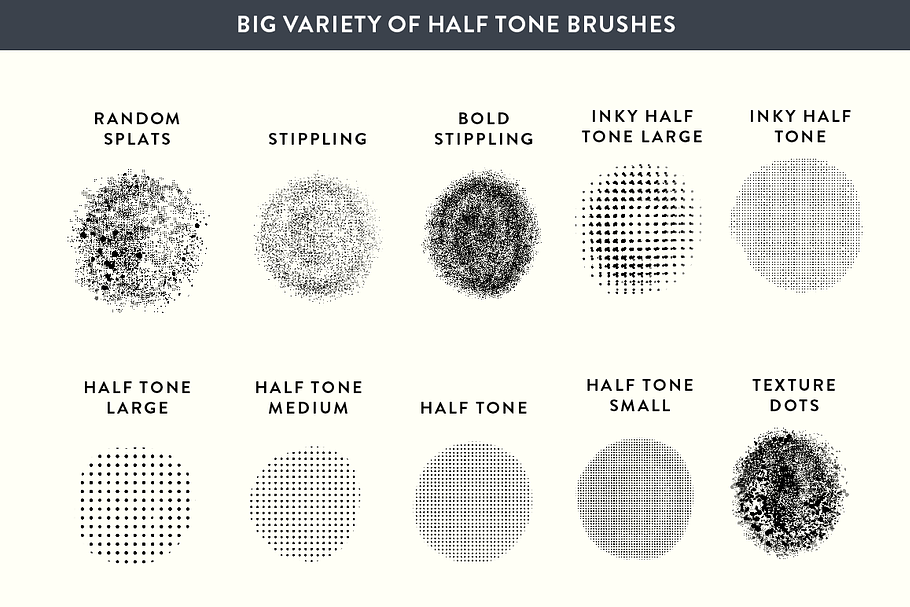 Procreate Halftone + Stippling Set in Photoshop Brushes - product preview 8