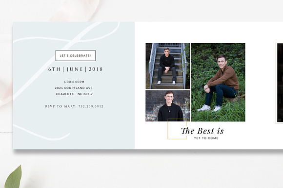 Folded Graduation Card Template in Card Templates - product preview 3