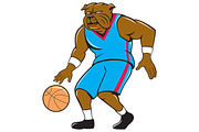 Bulldog Basketball Player Dribble Ca
