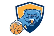 Grizzly Bear Angry Head Basketball S