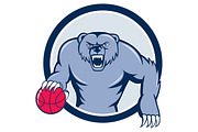 Grizzly Bear Angry Dribbling Basketb