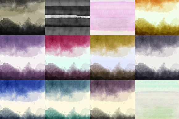 12 Watercolor Ombre Backgrounds in Textures - product preview 1