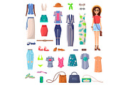 Modern Young girl with Big Summer Outfits Set