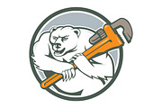 Polar Bear Plumber Monkey Wrench Cir