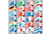 flags of european nations.