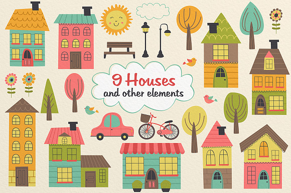 houses collection in Illustrations - product preview 1