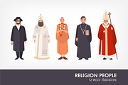 Set of religion people