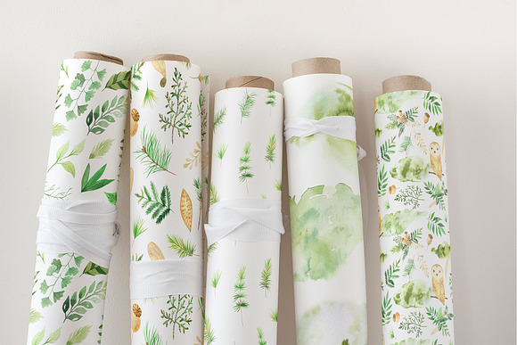 Watercolor Forest Graphic Set in Illustrations - product preview 4