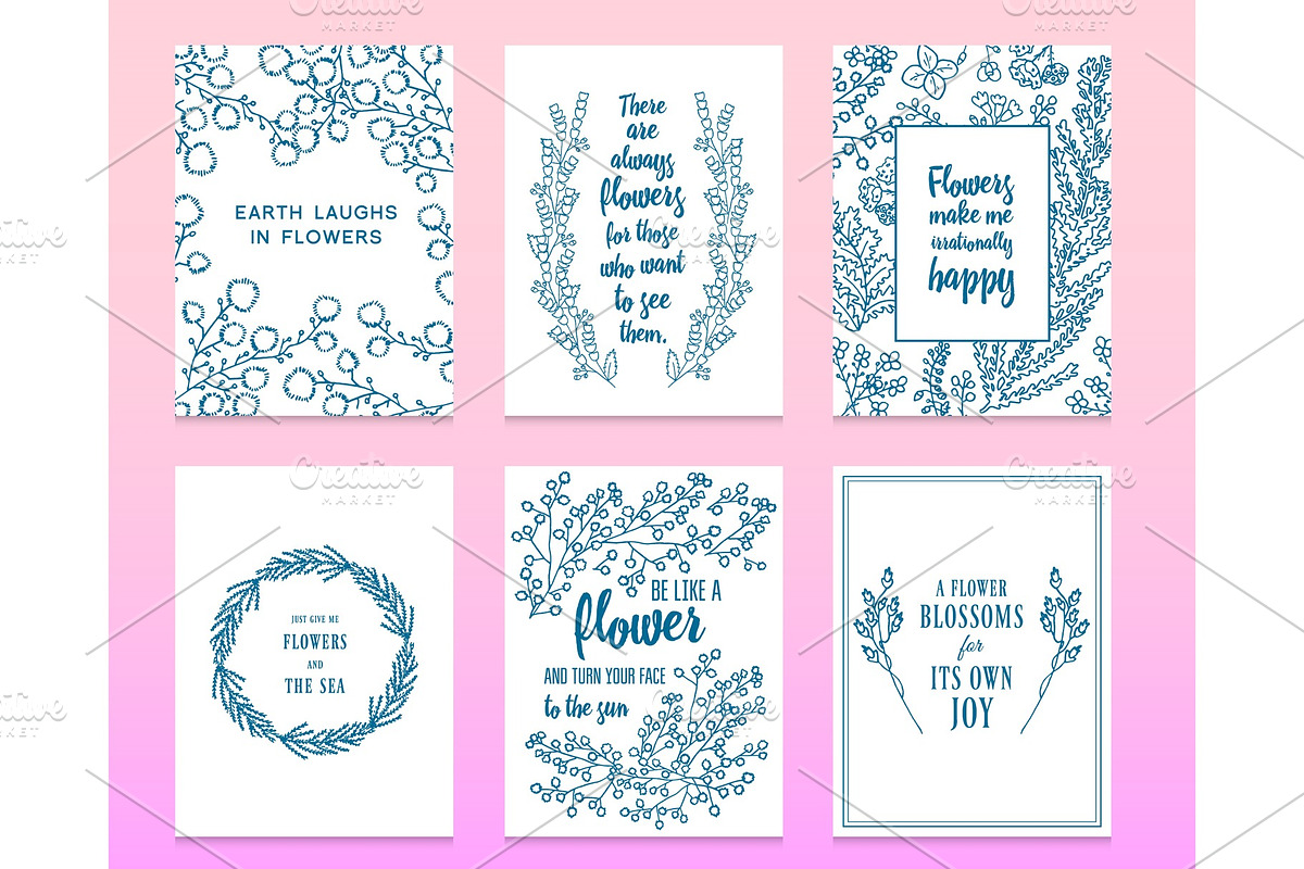 Leaves of flowers. Vector set. Cute Floral collection, hand drawn watercolor. Wedding or greeting cards. Romantic design. Engraved vintage style. branches in nature. card with quote. in Illustrations - product preview 8