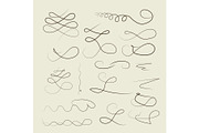 Vector Hand drawn decorative curls, swirls, dividers collection
