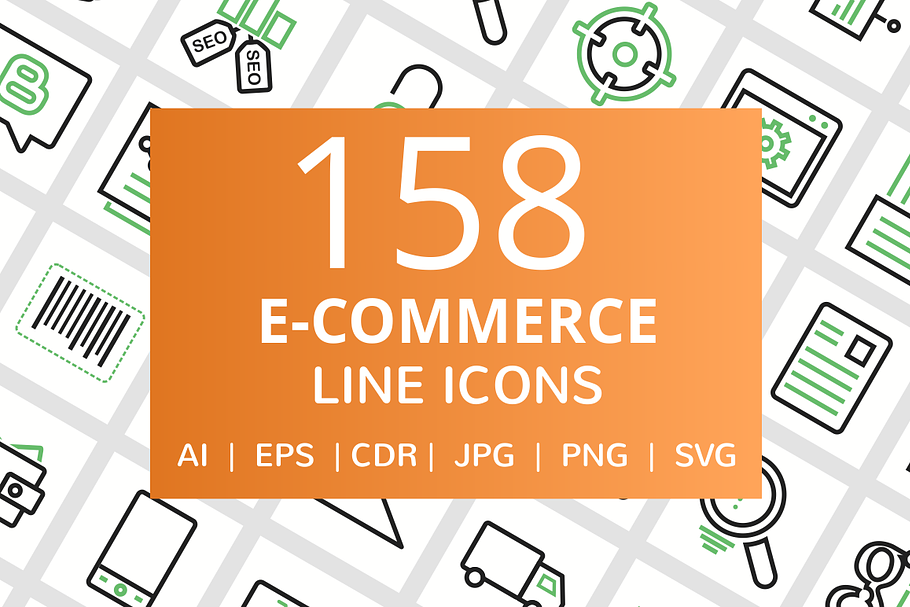 158 E-Commerce Line Icons in Icons - product preview 8
