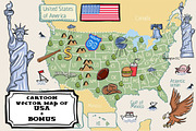 Cartoon map of USA + bonus pattern