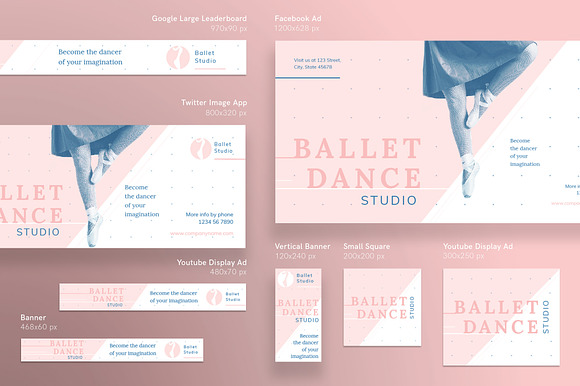 Banners Pack | Ballet Dance Studio in Templates - product preview 1