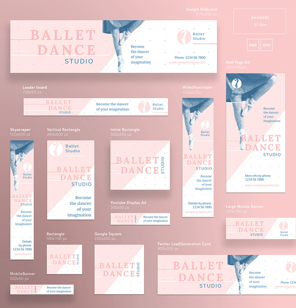 Banners Pack | Ballet Dance Studio in Templates - product preview 2