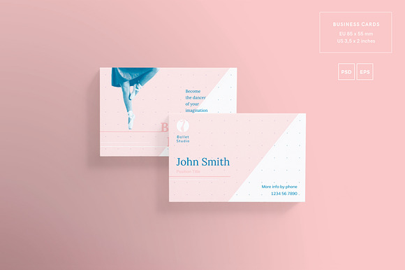 Business Cards | Ballet Dance Studio in Business Card Templates - product preview 2
