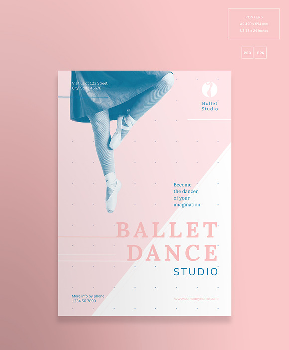 Print Pack | Ballet Dance Studio in Templates - product preview 4