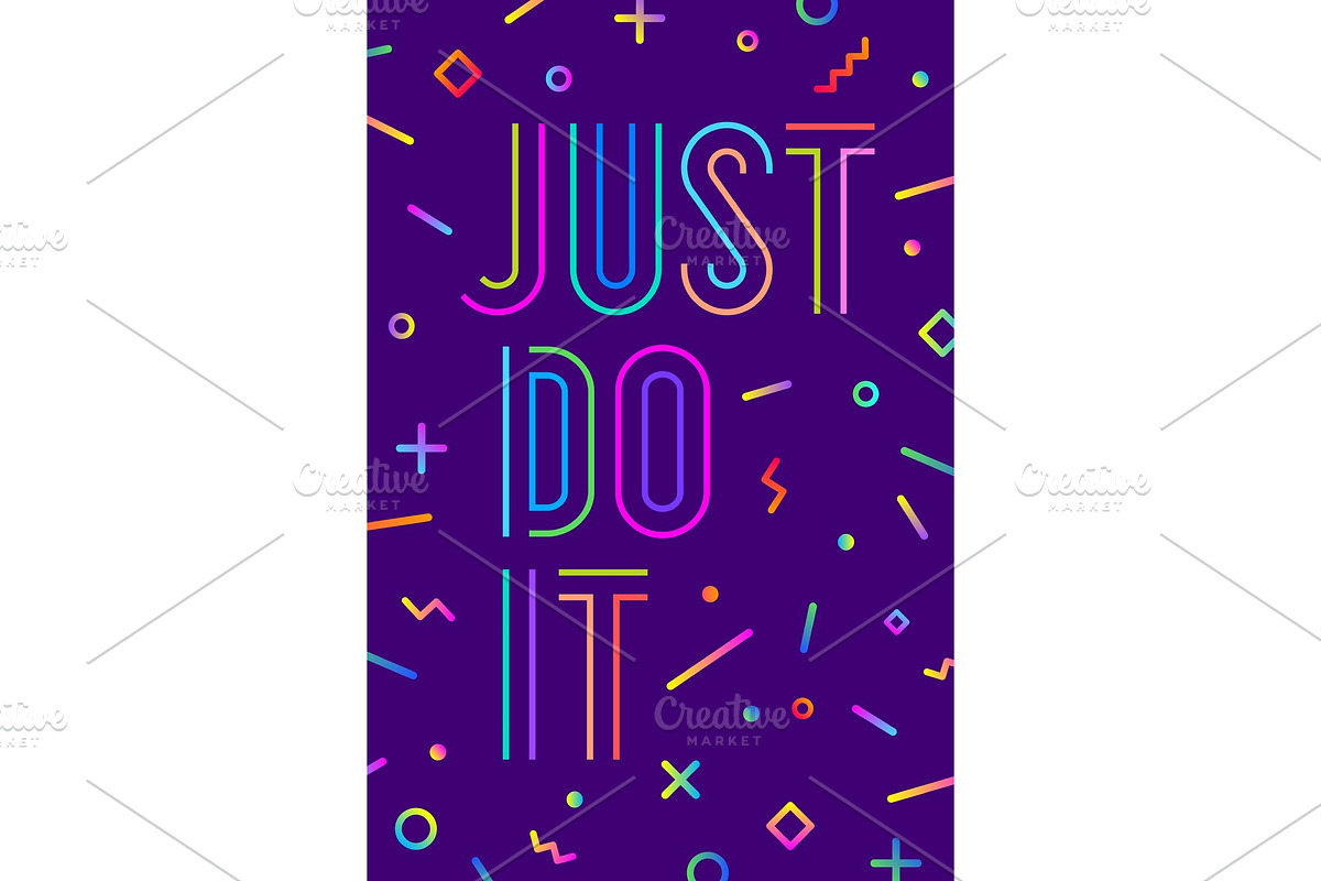 Motivation positive poster Just Do It in Illustrations - product preview 8