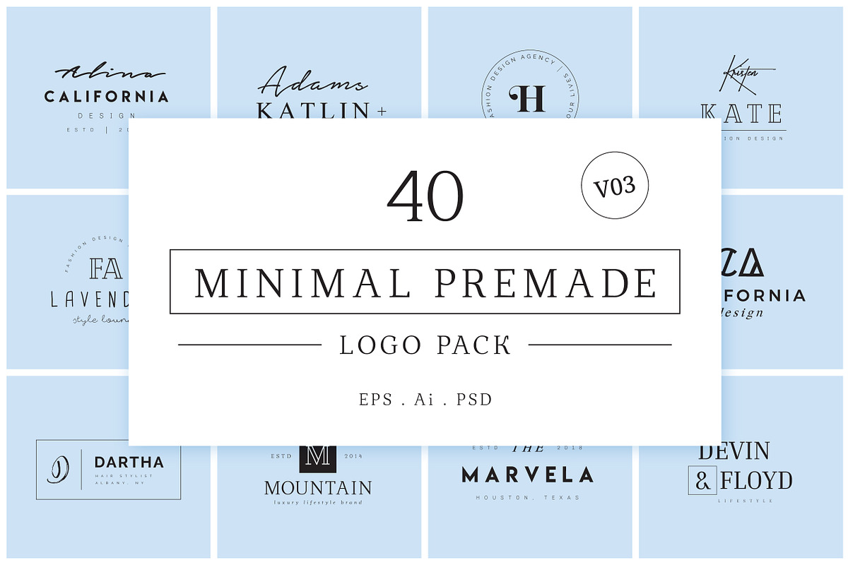 Minimal Premade Logo Bundle V03 in Logo Templates - product preview 8