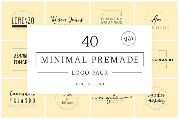 Minimal Premade Logo Bundle V01