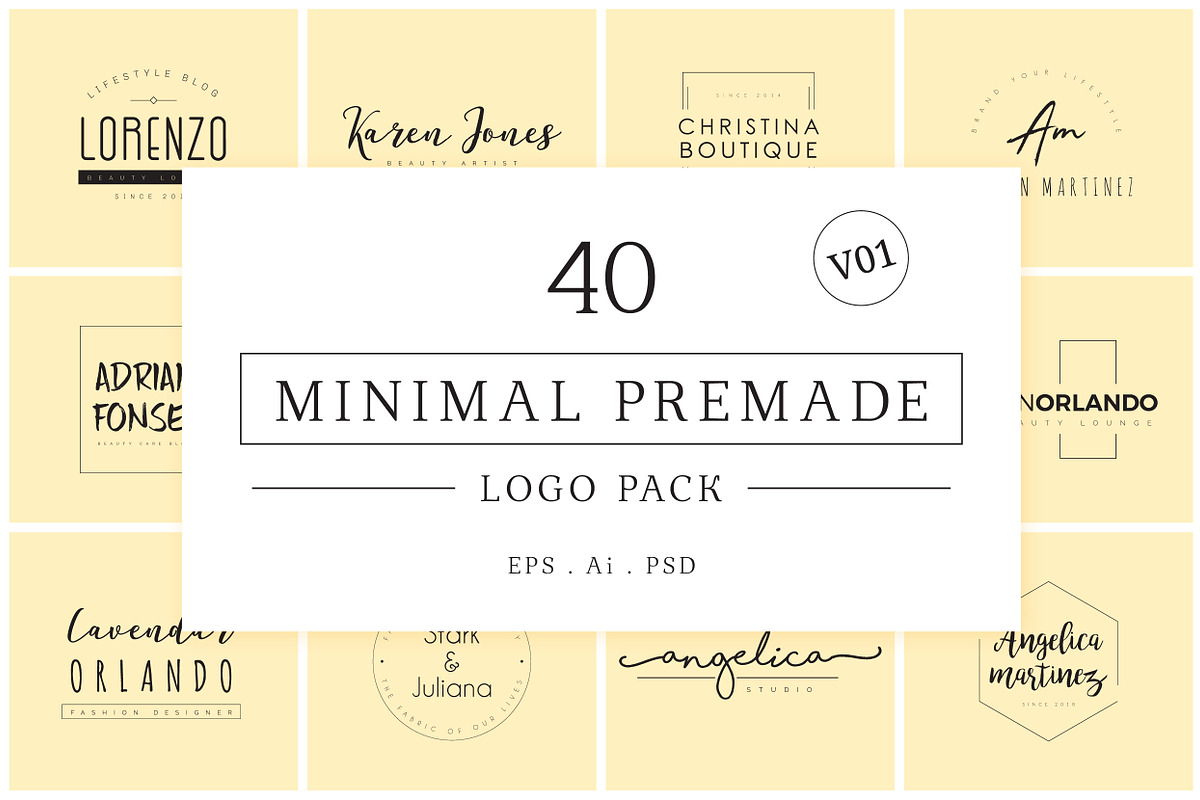 Minimal Premade Logo Bundle V01 in Logo Templates - product preview 8