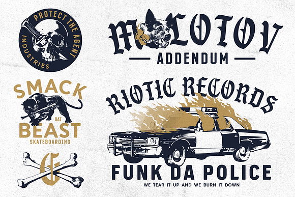 S&S GreyHood Font Bundles (30%Off) in Tattoo Fonts - product preview 1