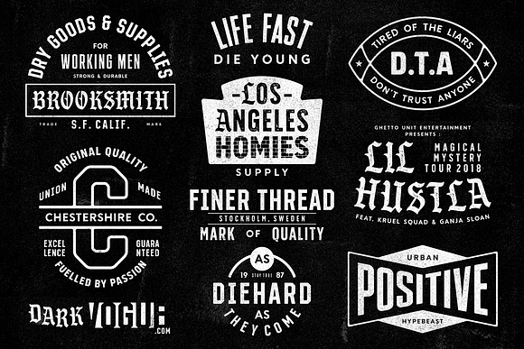 S&S GreyHood Font Bundles (30%Off) in Tattoo Fonts - product preview 2