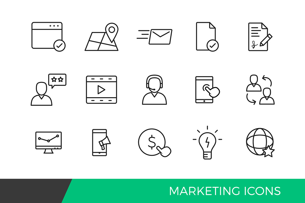 Linear Internet Marketing Line icons in Marketing Icons - product preview 8