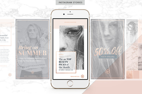 ROSE GOLD | Social Media Pack in Social Media Templates - product preview 11