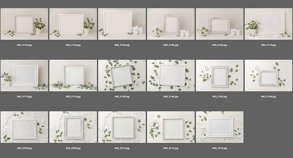 White Frame & Eucalyptus Mock Up in Print Mockups - product preview 1
