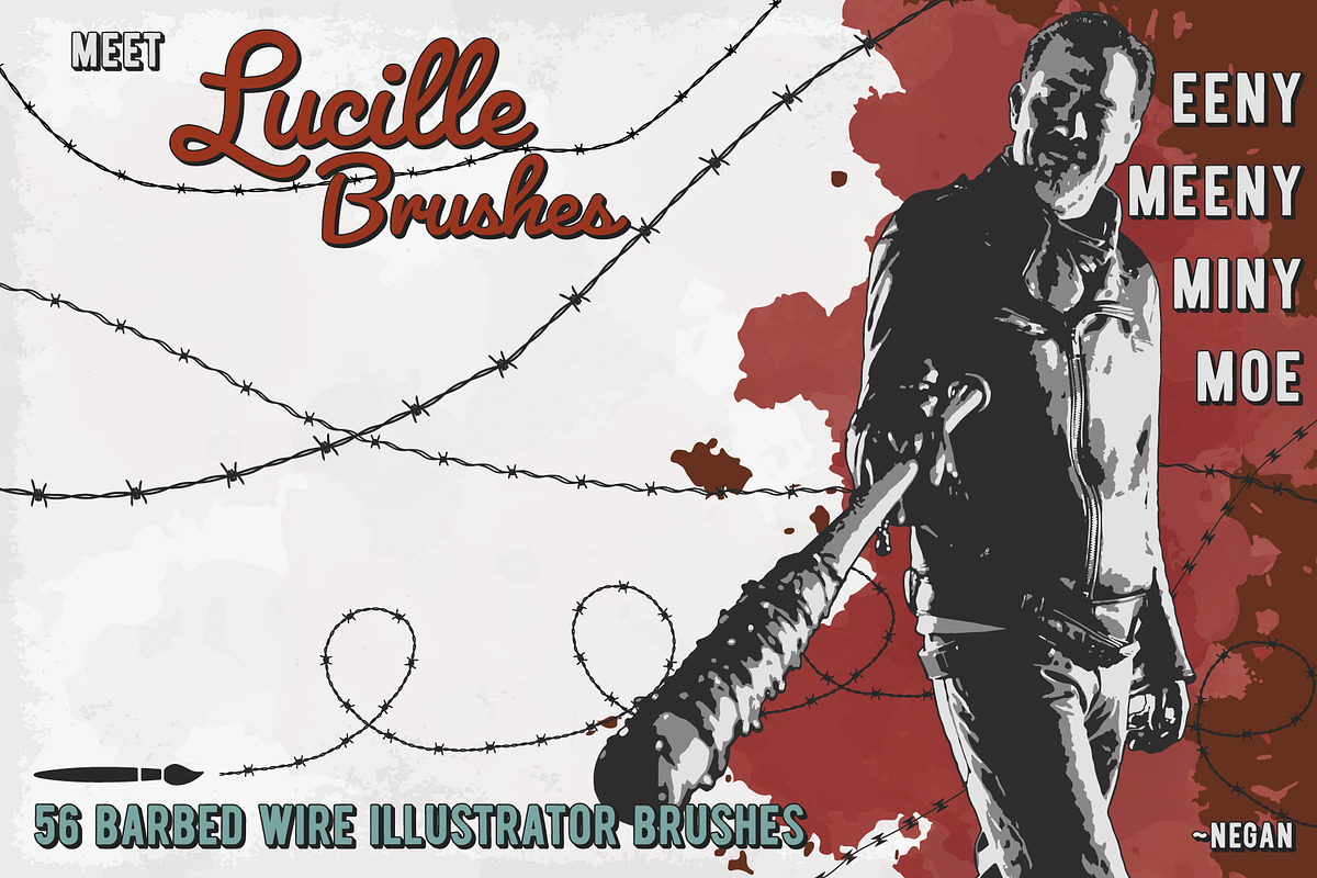Lucille - Barbed Wire AI Brushes in Photoshop Brushes - product preview 8