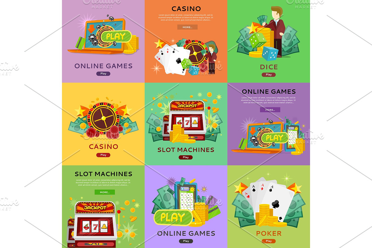 Casino Gambling Website Templates Set in Textures - product preview 8