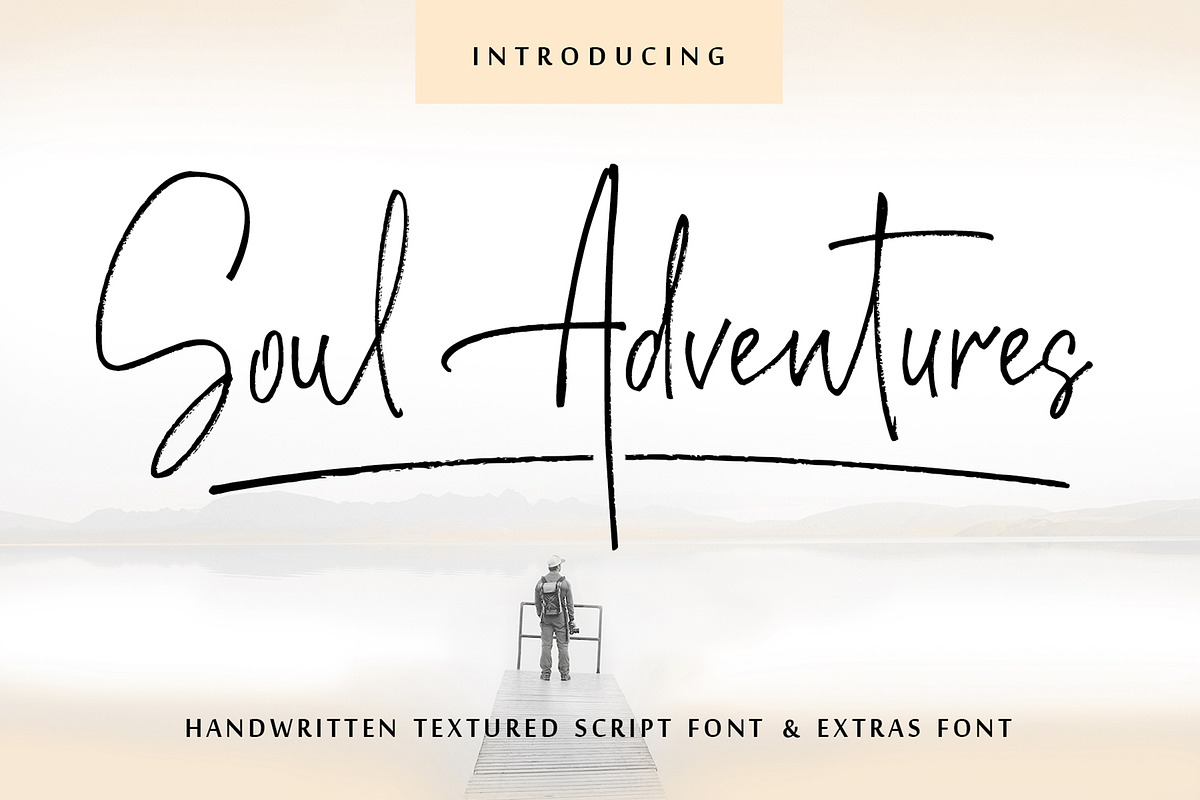 Soul Adventures textured font+Extras in Script Fonts - product preview 8