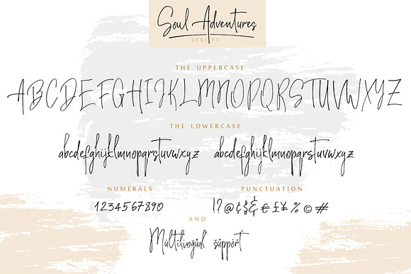 Soul Adventures textured font+Extras in Script Fonts - product preview 1