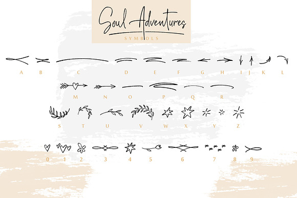 Soul Adventures textured font+Extras in Script Fonts - product preview 2