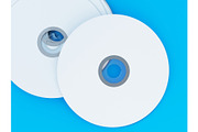 3D Illustration of Compact discs on color background